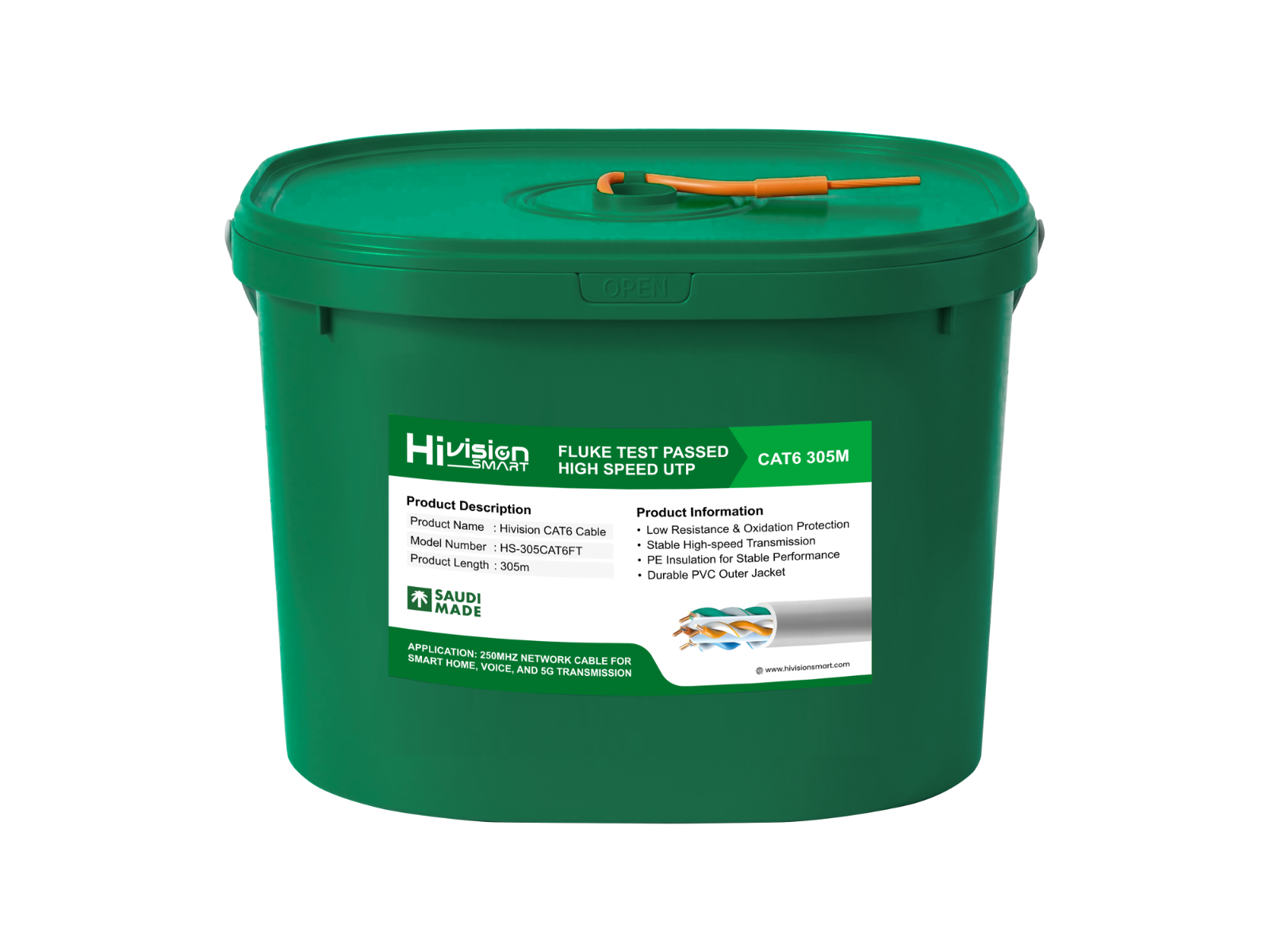 HS-305CAT6FT CAT6 UTP CCA Cable